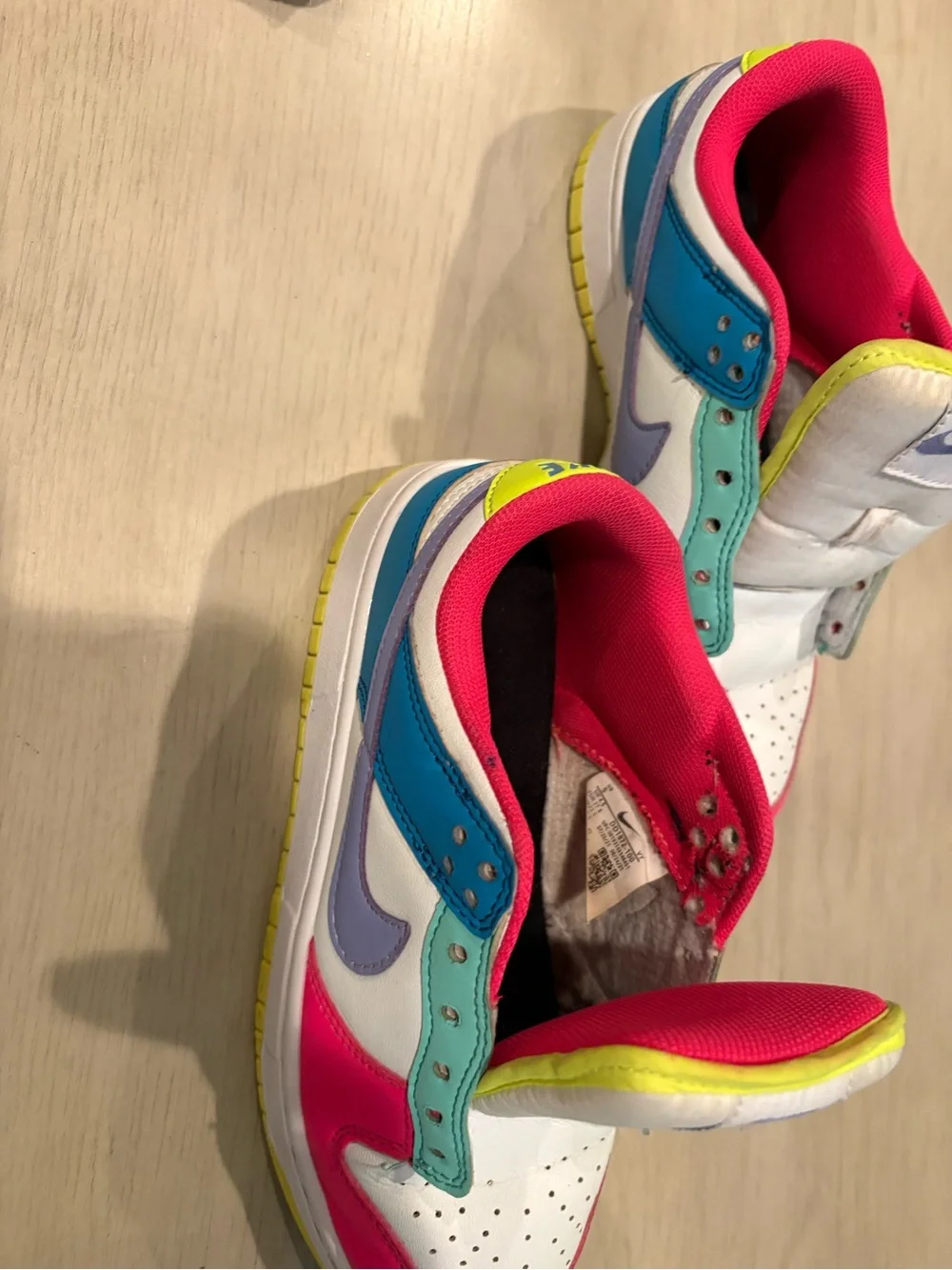 Nike Kids Colorblock Low-Top Sneakers - White, Pink, Blue, Purple, Neon Yellow